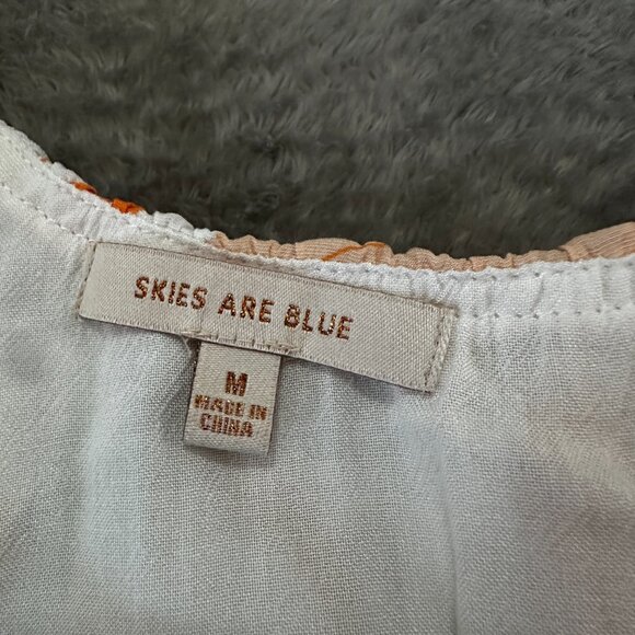 Skies Are Blue Tiered Midi Dress MEDIUM Puff Sleeve Summer Sundress - Picture 3 of 7